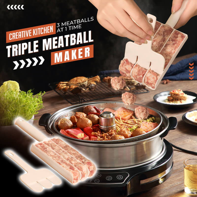 🍖🍳 Appareil à 3 boulettes de viande – formez 3 boulettes en une fois, sans vous salir