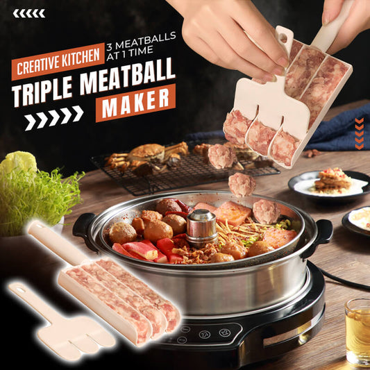 🍖🍳 Appareil à 3 boulettes de viande – formez 3 boulettes en une fois, sans vous salir