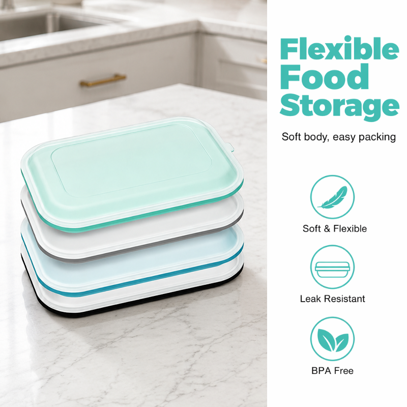 ✨ Boîte à Lunch en Silicone Portative — Ultra-Fine, Hermétique & Idéale pour Vos Repas ! 🥗✨