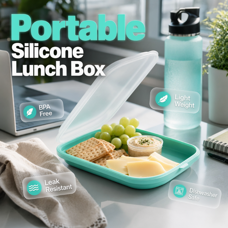 ✨ Boîte à Lunch en Silicone Portative — Ultra-Fine, Hermétique & Idéale pour Vos Repas ! 🥗✨