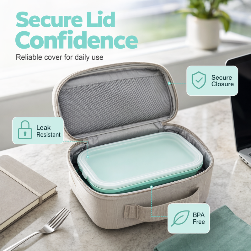 ✨ Boîte à Lunch en Silicone Portative — Ultra-Fine, Hermétique & Idéale pour Vos Repas ! 🥗✨