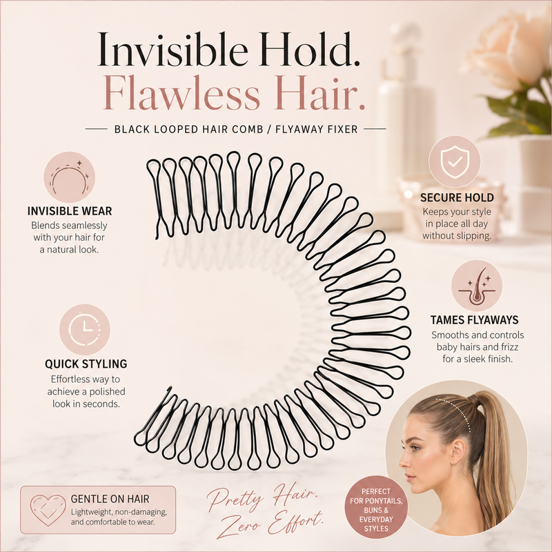 💇‍♀️Peigne Barrette Fixateur Invisible Anti-Frisottis ✨