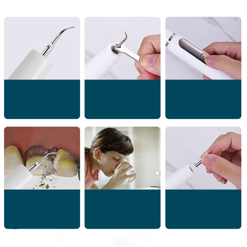🦷 Nettoyeur dentaire à ultrasons rechargeable--Éliminateur électrique de plaque et de tartre avec lumière LED