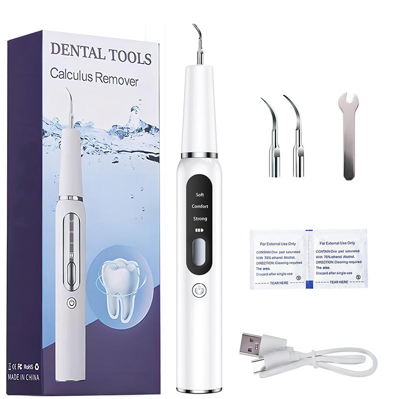 🦷 Nettoyeur dentaire à ultrasons rechargeable--Éliminateur électrique de plaque et de tartre avec lumière LED