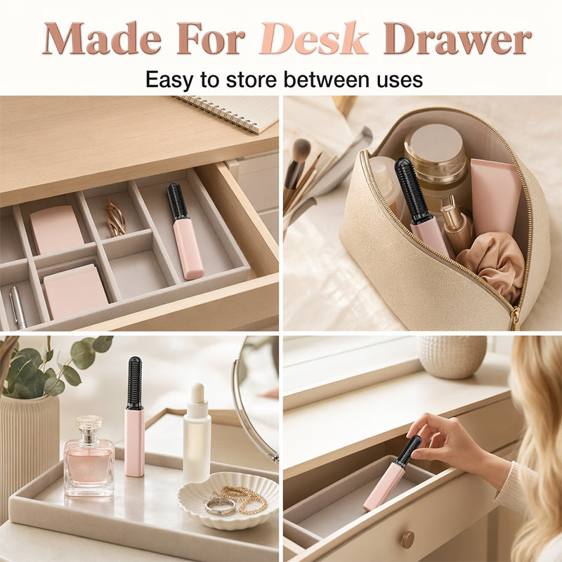 💁‍♀️✨ Mini-brosse chauffante sans fil – Votre élégant compagnon nomade pour coiffer votre frange en quelques secondes