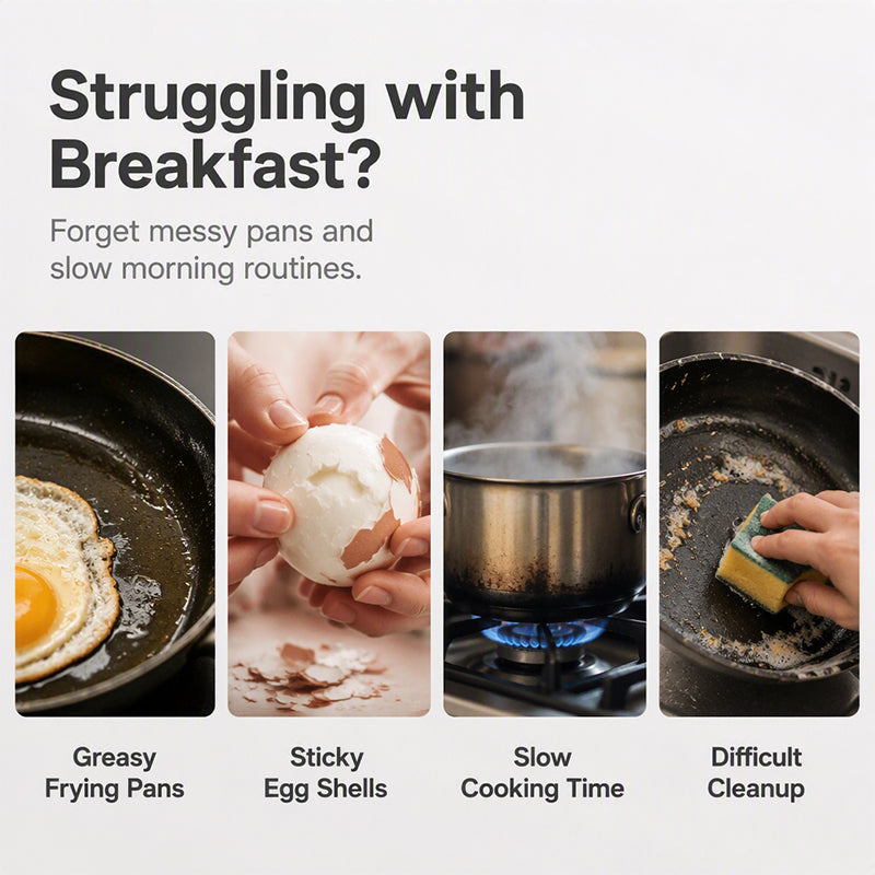 🍳 Pocheuse à Œufs Micro-Ondes à Deux Cavités avec Couvercle — Cuiseur à Œufs Rapide en PP Alimentaire