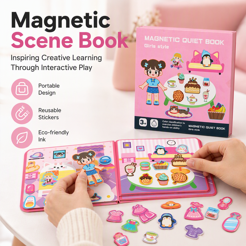 🎨📖 Livre magnétique portable à scènes : un jouet éducatif Montessori silencieux pour enfants ! 🎨