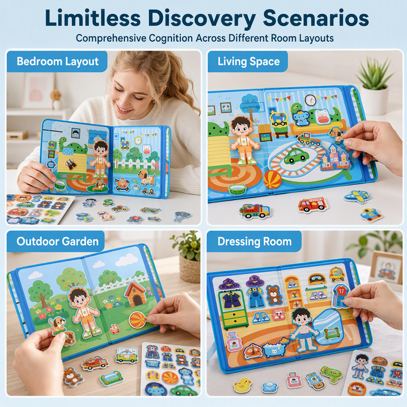 🎨📖 Livre magnétique portable à scènes : un jouet éducatif Montessori silencieux pour enfants ! 🎨