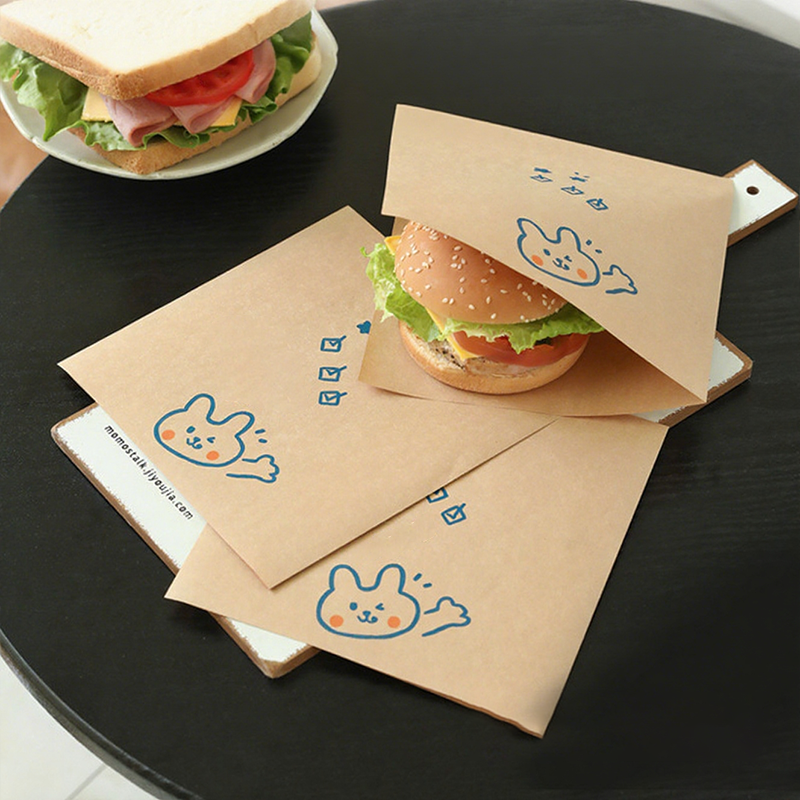 🐰🧺 Sacs en papier résistants aux graisses avec de jolis animaux