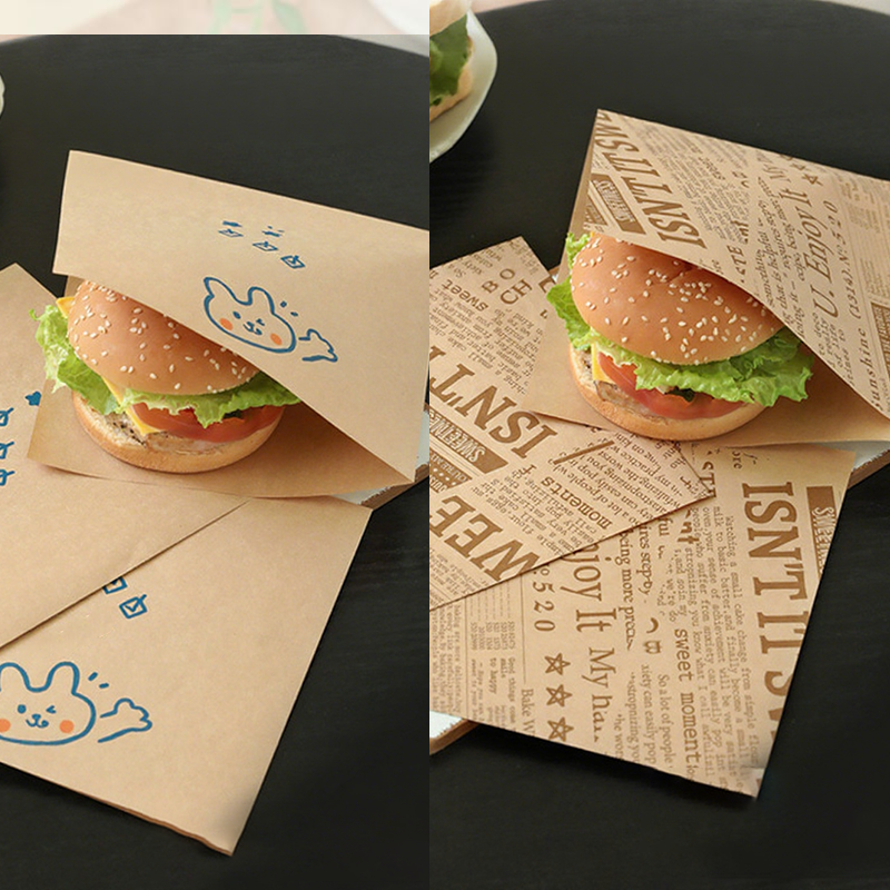 🐰🧺 Sacs en papier résistants aux graisses avec de jolis animaux