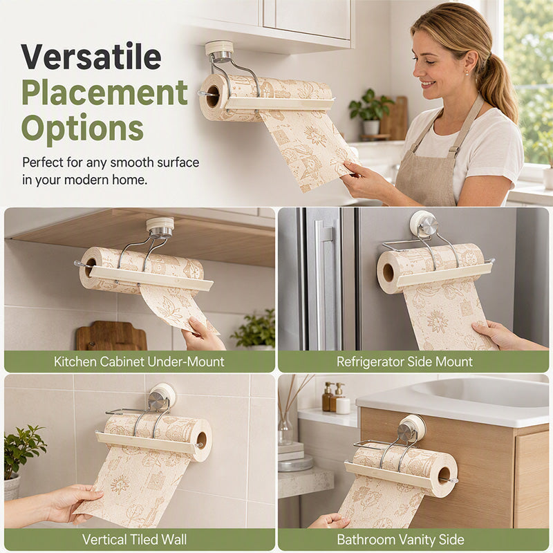 🧻🔧 Distributeur d'essuie-tout à ventouse-déchirez d'une main, sans percer vos murs
