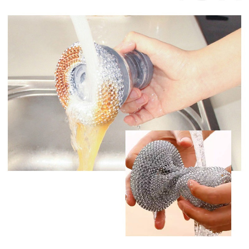 🧼Brosse à récurer avec distributeur de liquide vaisselle et tête amovible en PET