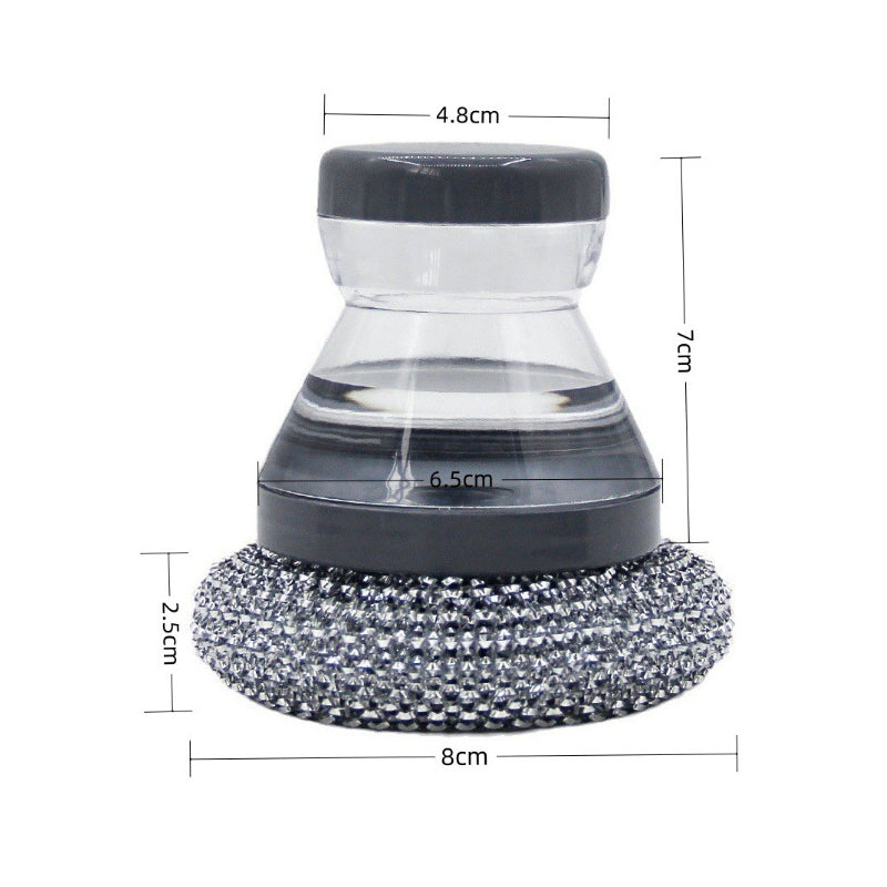 🧼Brosse à récurer avec distributeur de liquide vaisselle et tête amovible en PET