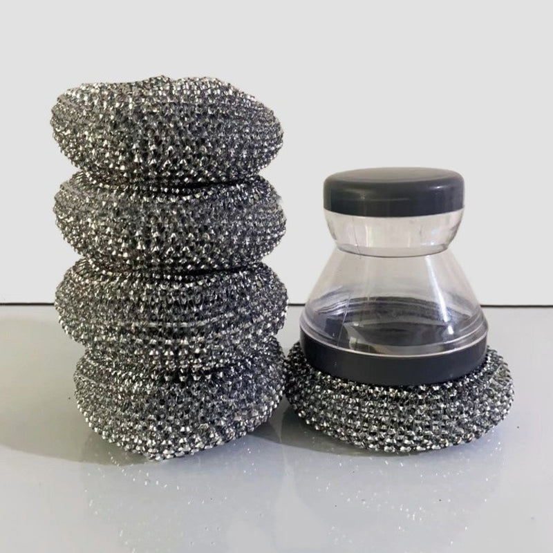 🧼Brosse à récurer avec distributeur de liquide vaisselle et tête amovible en PET