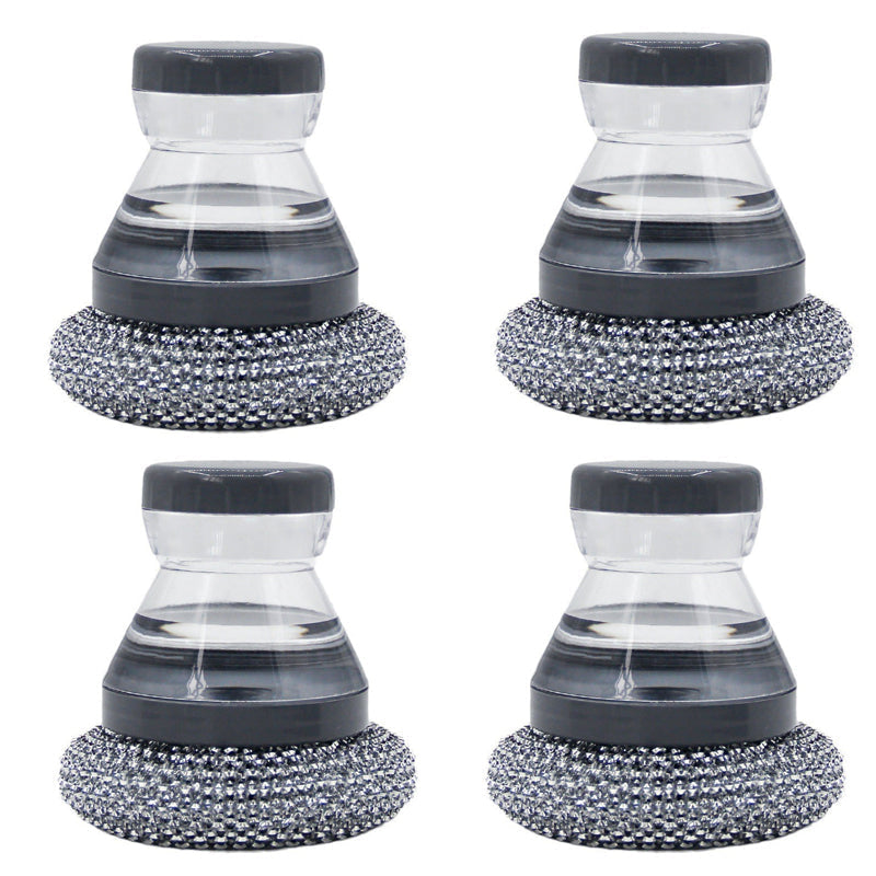 🧼Brosse à récurer avec distributeur de liquide vaisselle et tête amovible en PET