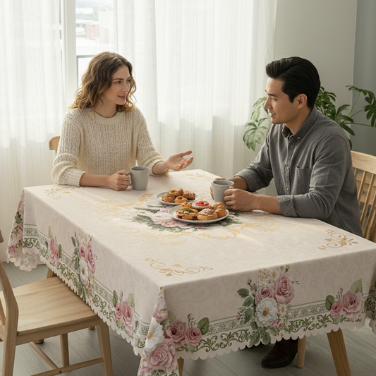 ⏰ Nappe fleurie imperméable pour dîner et fête