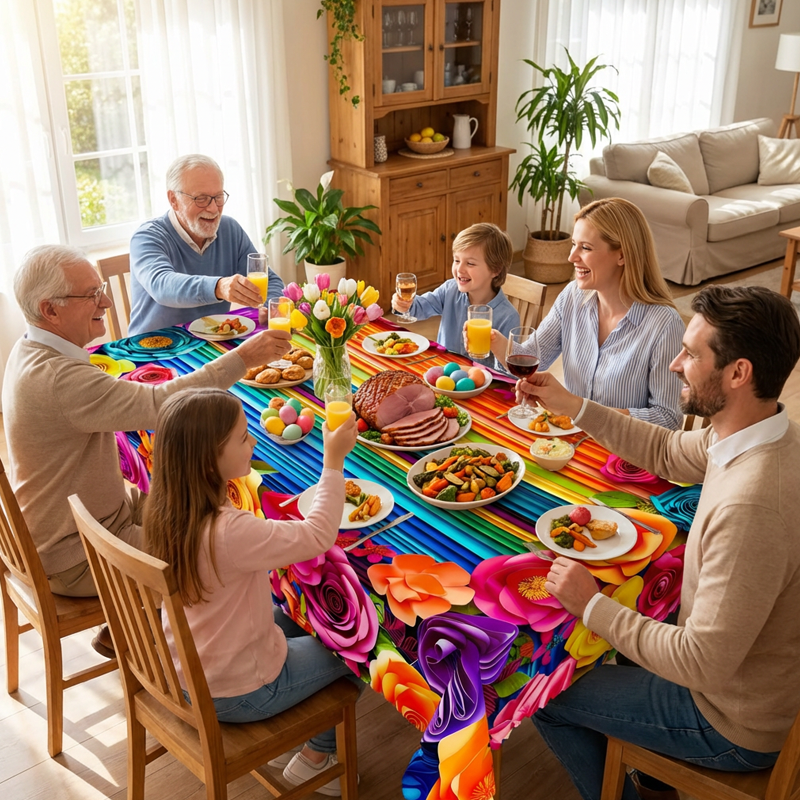 ⏰ Nappe fleurie imperméable pour dîner et fête