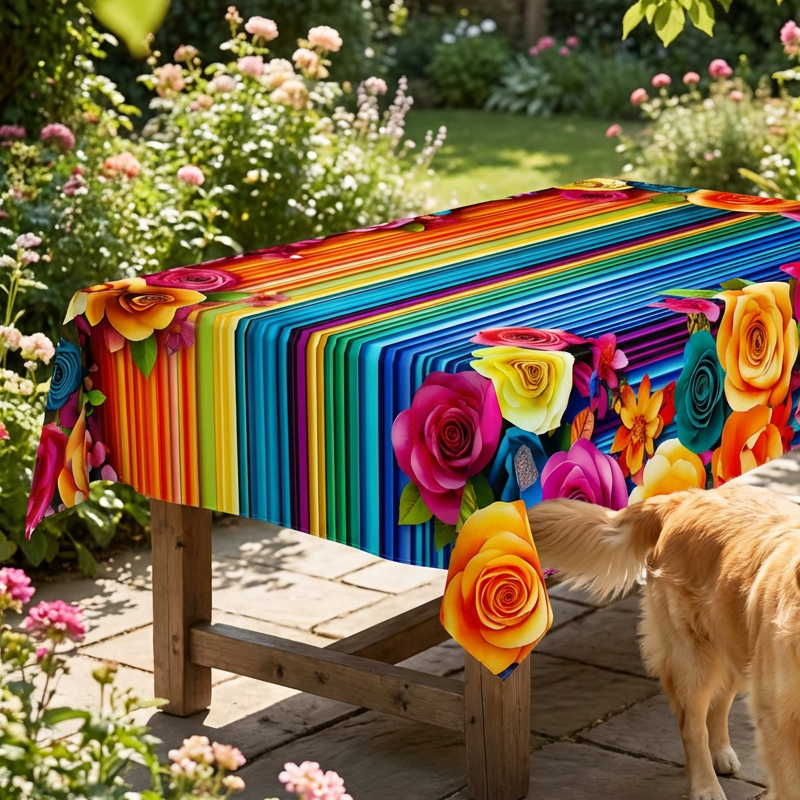 ⏰ Nappe fleurie imperméable pour dîner et fête
