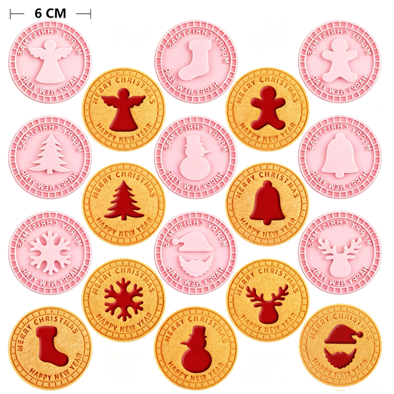 🎄🍪 Set de moules à biscuits de Noël 3D--un geste et des motifs festifs apparaissent