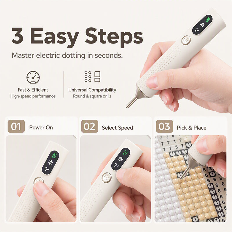 ✍️⚡ Stylo électrique pour diamond painting — une aspiration précise et stable pour vos créations