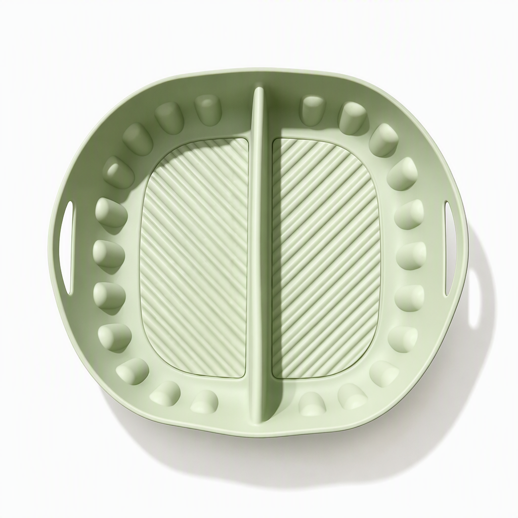 🍳🧁 Reusable Divided Air Fryer Silicone Liner--cuisez deux saveurs en une seule fois