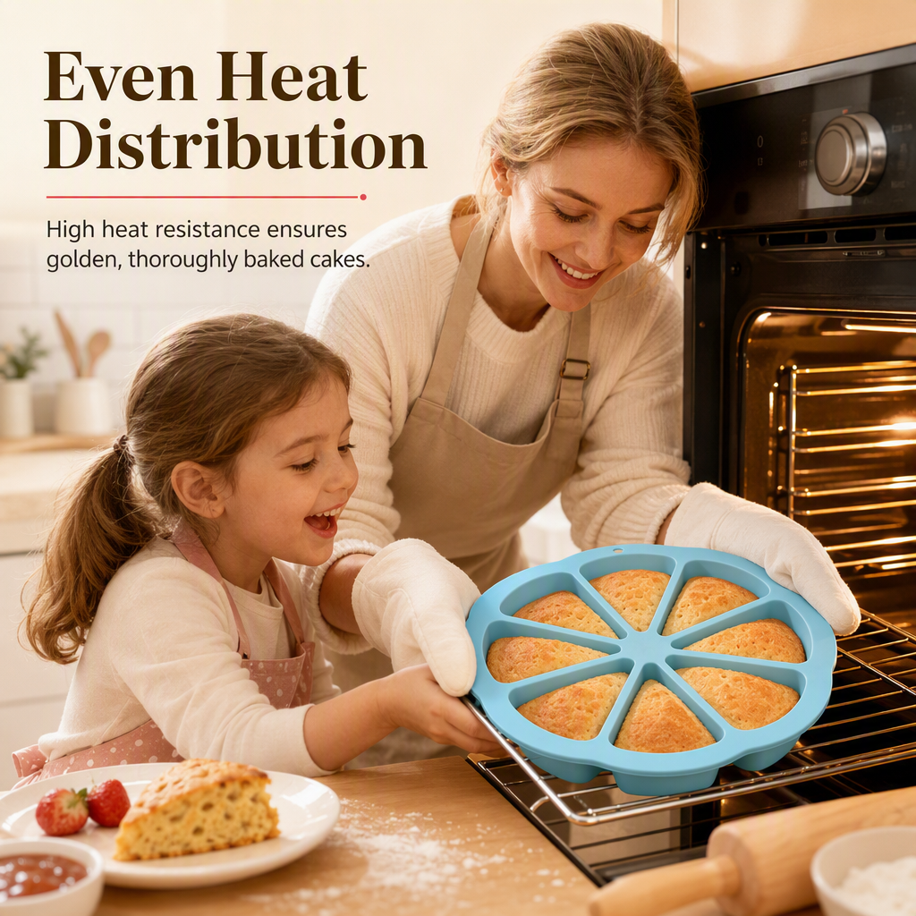 🧁 Moule à scones triangulaire en silicone, 8 cavités – antiadhérent, démoulage facile et cuisson uniforme