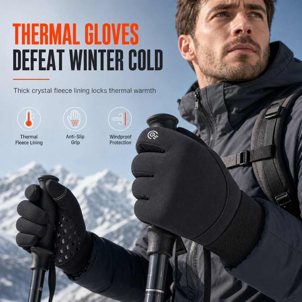 🧤❄️ Gants thermiques de haute qualité – Chauds, compatibles écrans tactiles, antidérapants ✨