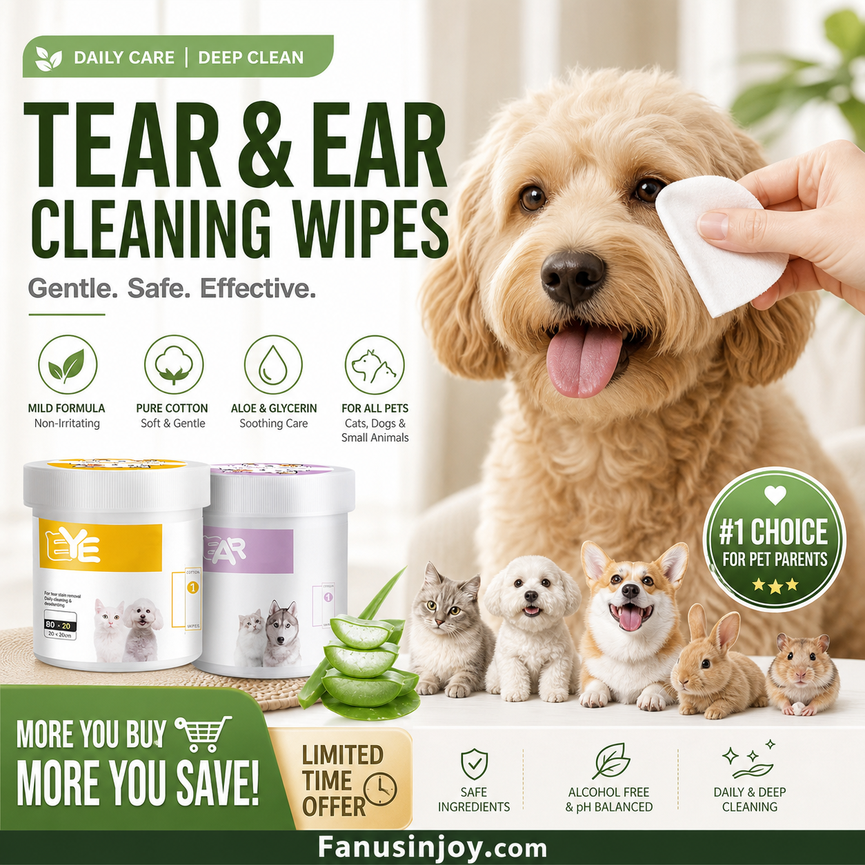 ✨️Surprise : 49 % de réduction 🐈Lingettes Nettoyantes Douces Yeux & Oreilles pour Animaux 🐾✨